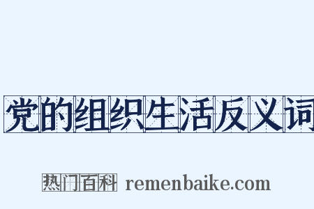 党的组织生活反义词是什么意思的图片